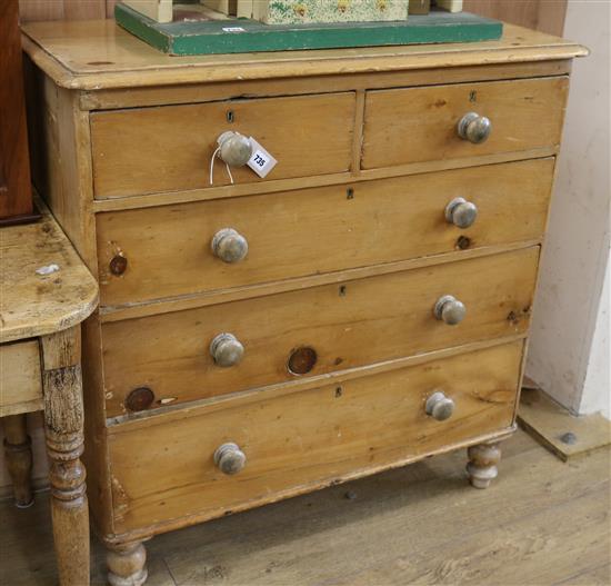 A Victorian pine chest W.95cm